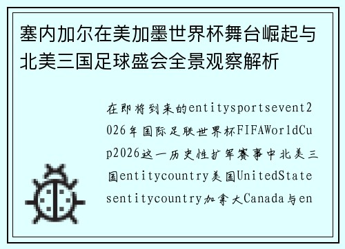 塞内加尔在美加墨世界杯舞台崛起与北美三国足球盛会全景观察解析